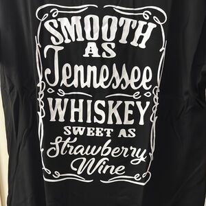 NEW - Black Graphic Tee with White Print